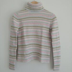 Vintage Tommy Hilfiger lambswool angora knit striped knit turtleneck swe…